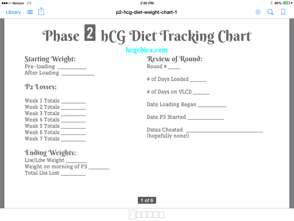 hcg diet weight tracker