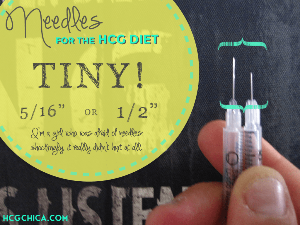 hcg diet injections needles size 5/16" and 1/2" 