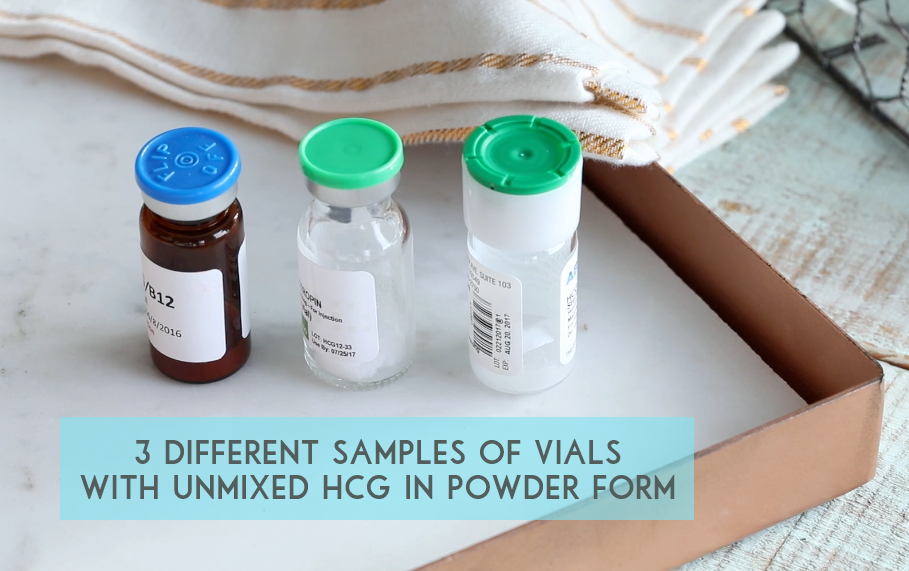 hcg powder unmixed in vial samples