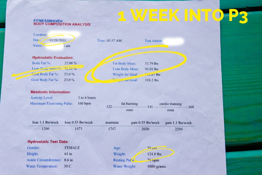 Hydrostatic Body Fat Test - 1st Week of Phase 3 after hCG Diet - hcgchica.com